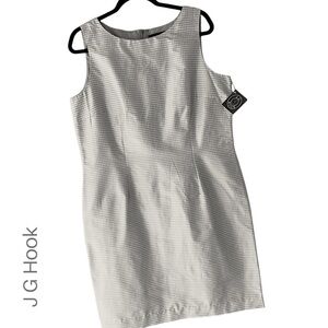 NWT | JG HOOK PURE SILK SAGE GREEN GINGHAM CHECK DRESS FULLY LINED |  SIZE: 16